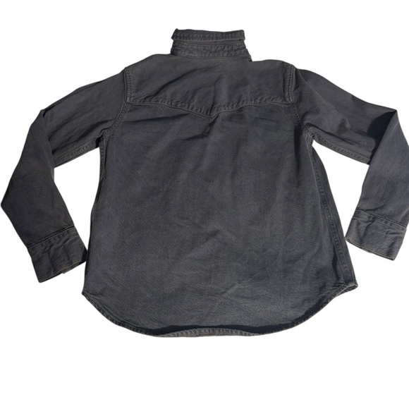 Levi's Classic Size Small Women Gray Denim Shirt Pearl Snap Long Sleeve Western - Picture 5 of 16